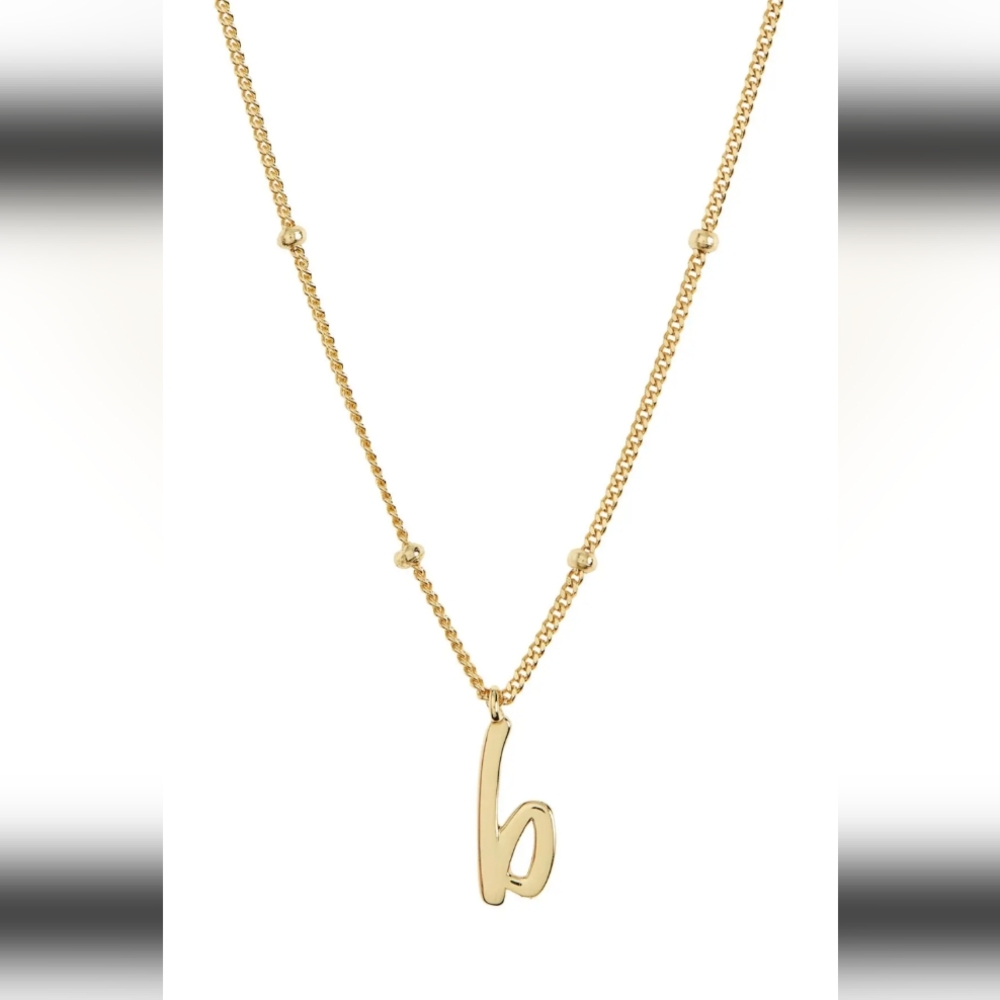 ARGENTO VIVO Rondelle Script Initial Pendant Necklace - Gold b